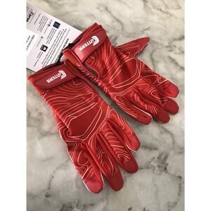 Cutters Football Super Sticky Grip Game Day Gloves Adult S/M Red New w/ Tags